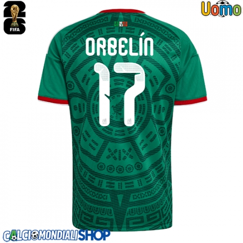 Maglie da calcio Messico Orbelin Pineda #17 Prima Maglia Mondiali 2026  Manica Corta